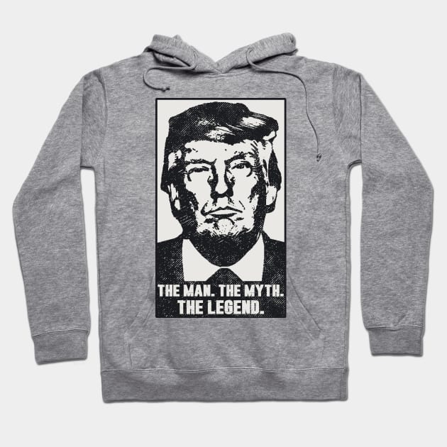 Donald Trump The Man Myth Legend 2023 - 2024 Mugshot Photo Hoodie by Etopix